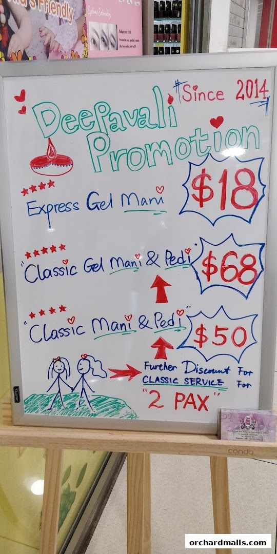 Menu page for Cin City Nails