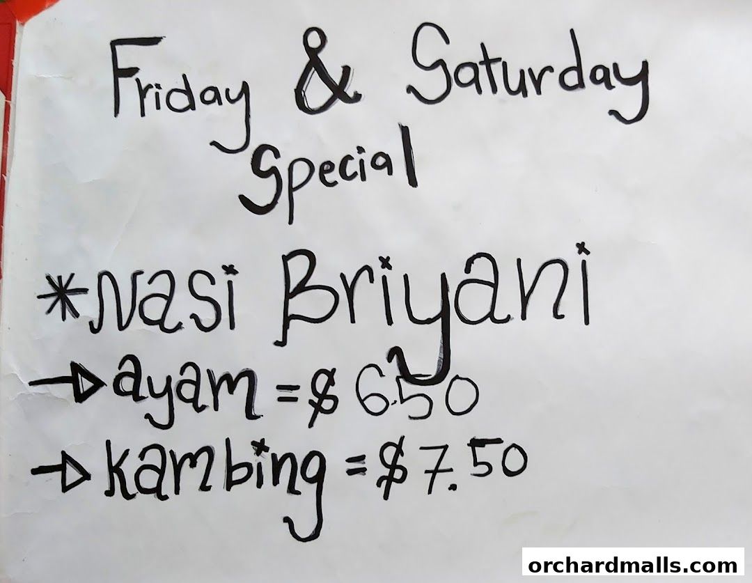 Menu page for Cipta Rasa Caferia Singapore