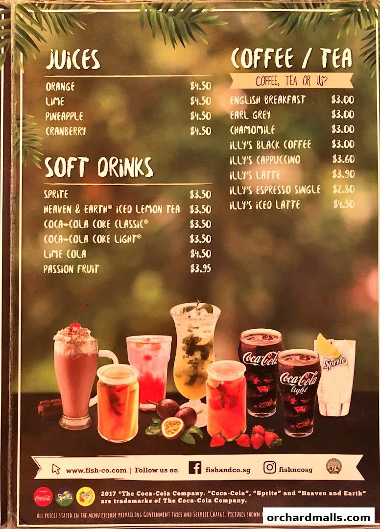 Menu page for Coast  Roast by Fish  Co. Paragon