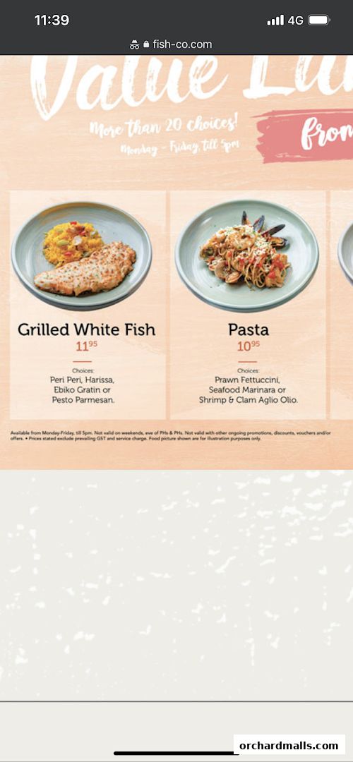 Menu page for Coast  Roast by Fish  Co. Paragon