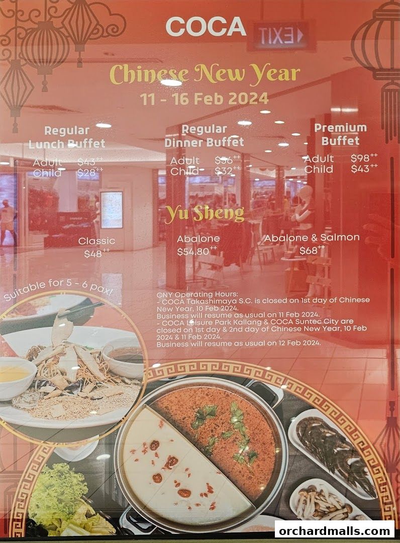Chinese New Year buffet and Yu Sheng promotions at COCA Takashimaya S.C.