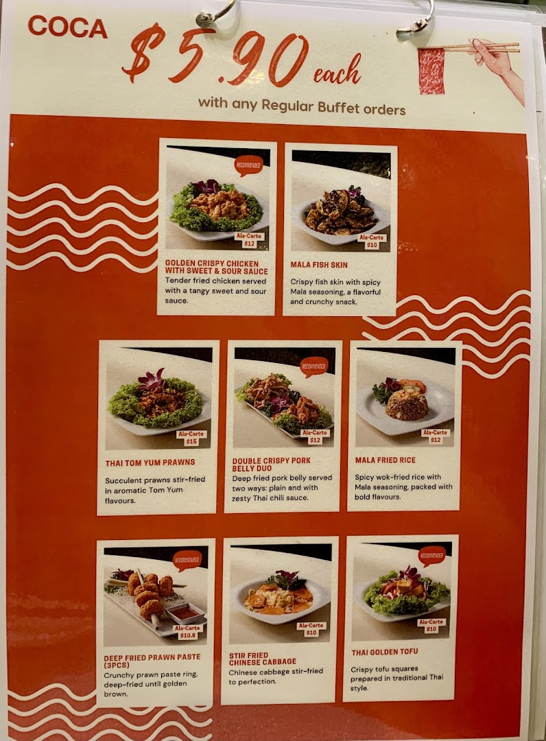 Menu page for COCA  Takashimaya S.C.