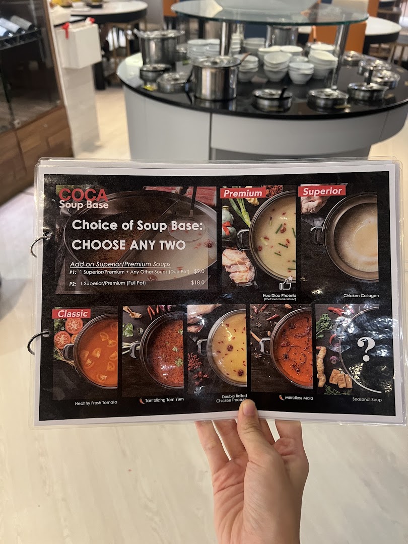 Menu page for COCA  Takashimaya S.C.