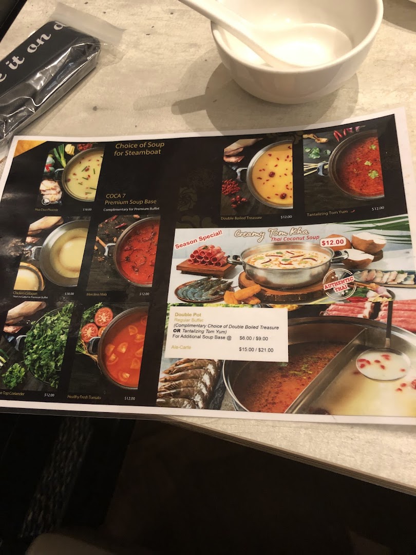 Menu page for COCA  Takashimaya S.C.