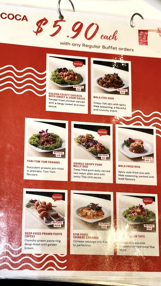 Menu page for COCA  Takashimaya S.C.