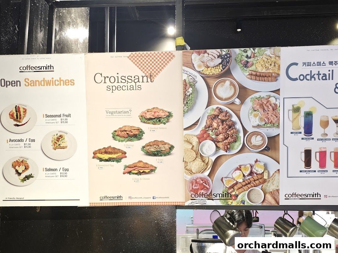 Menu page for Coffeesmith Orchard Gateway