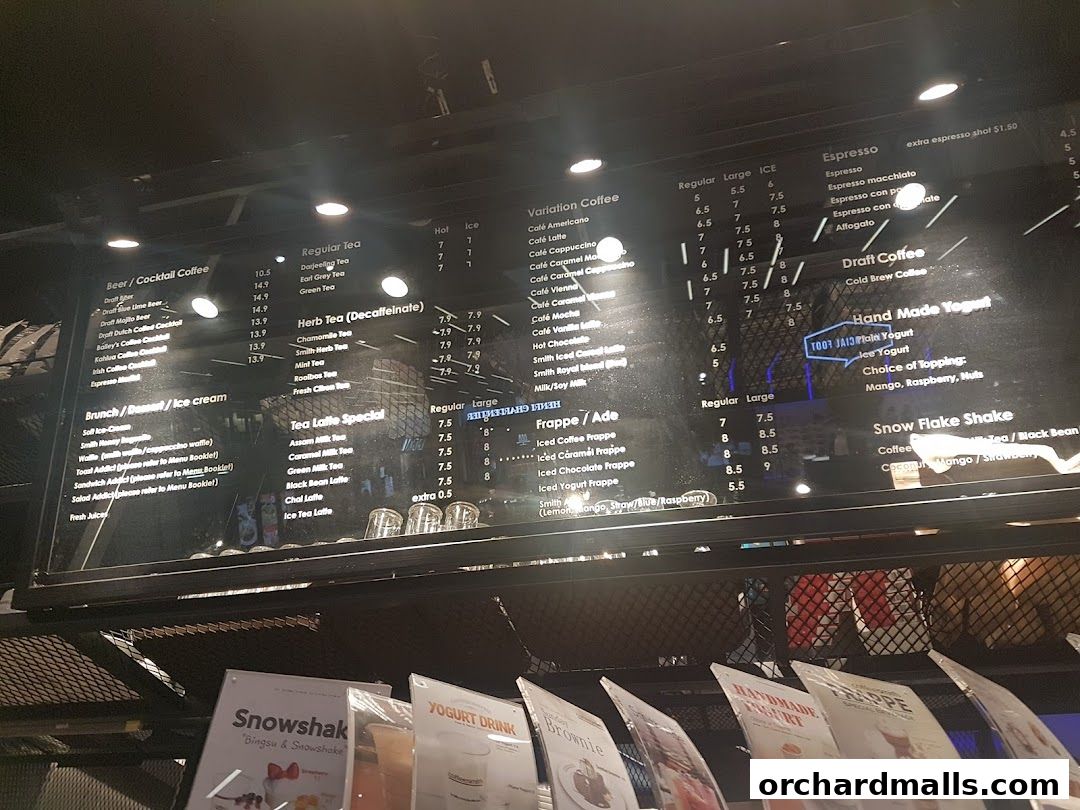 Menu page for Coffeesmith Orchard Gateway