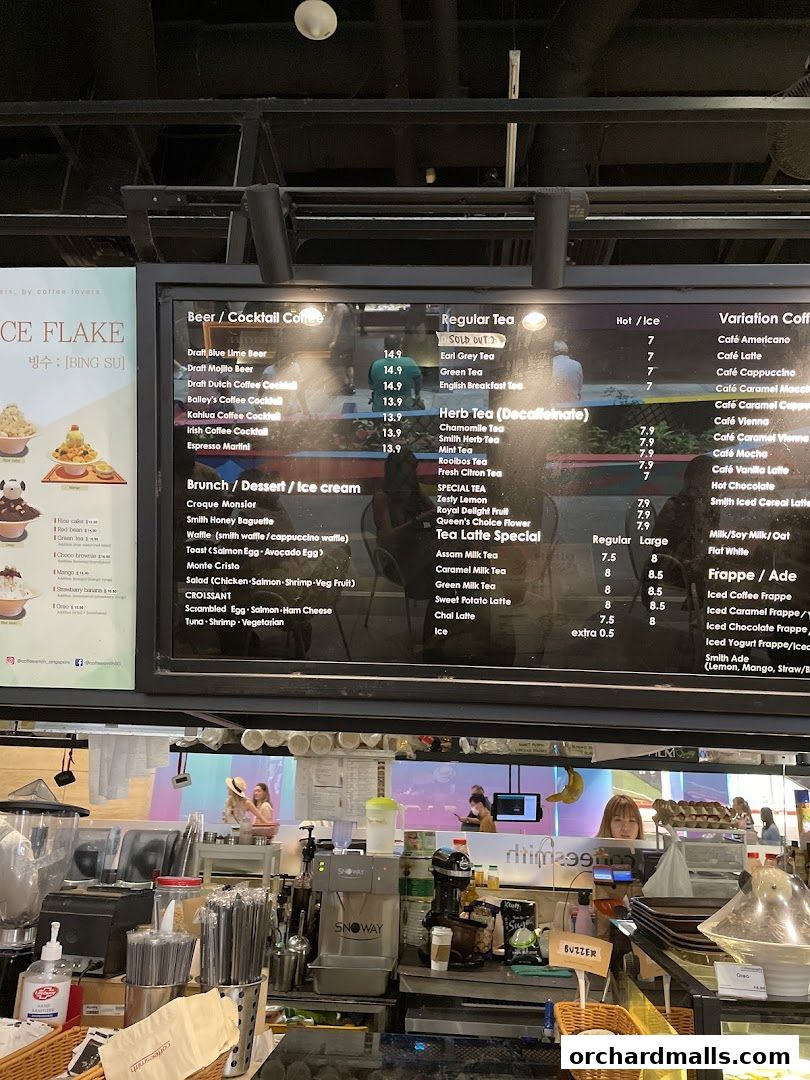 Menu page for Coffeesmith Orchard Gateway