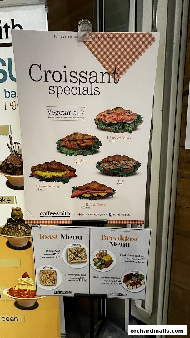 Menu page for Coffeesmith Orchard Gateway