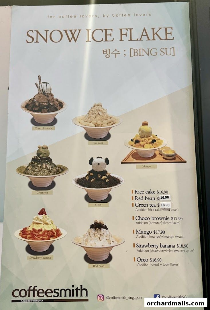 Menu page for Coffeesmith Orchard Gateway