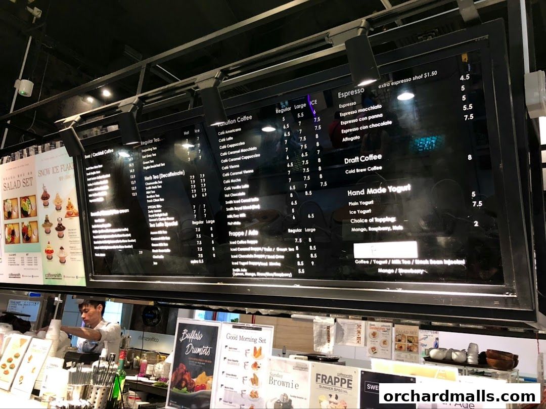Menu page for Coffeesmith Orchard Gateway