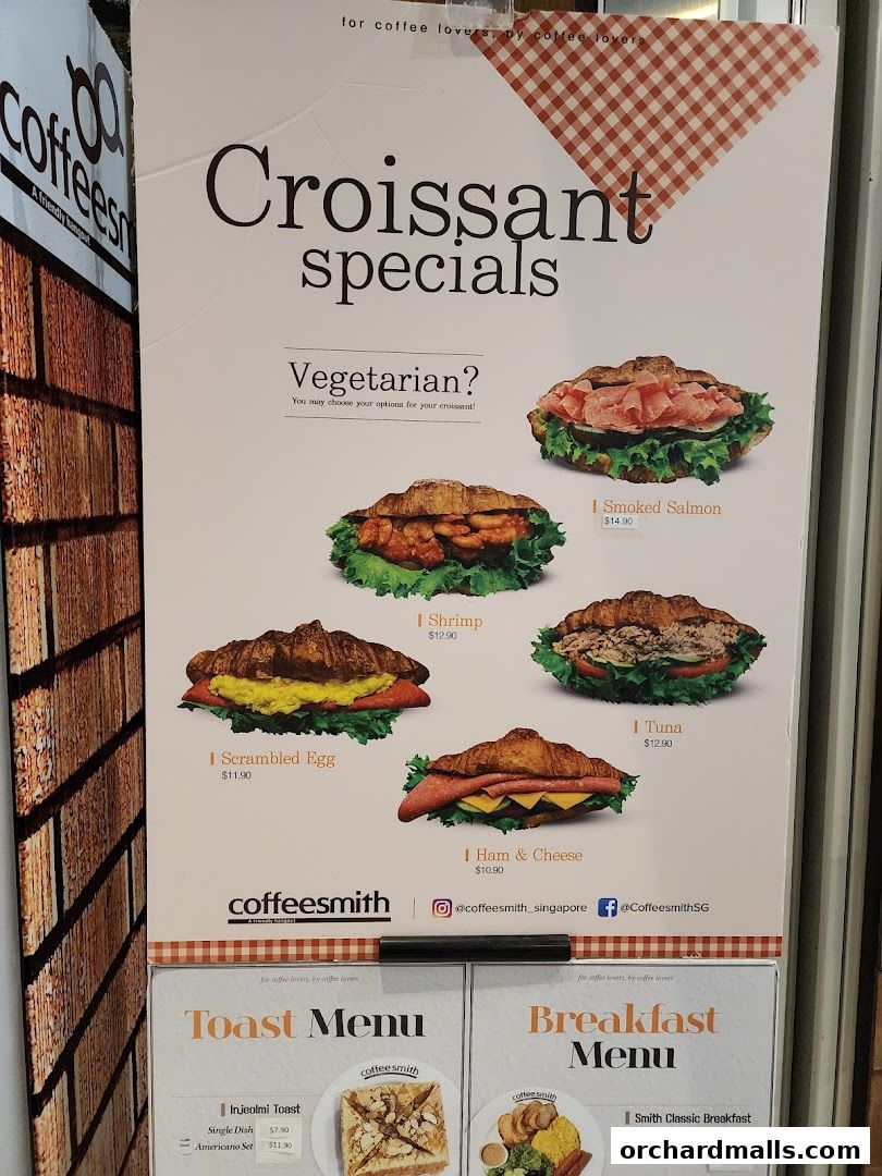 Menu page for Coffeesmith Orchard Gateway