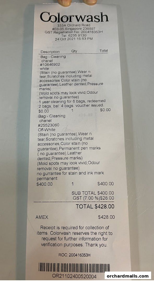 Menu page for Colorwash