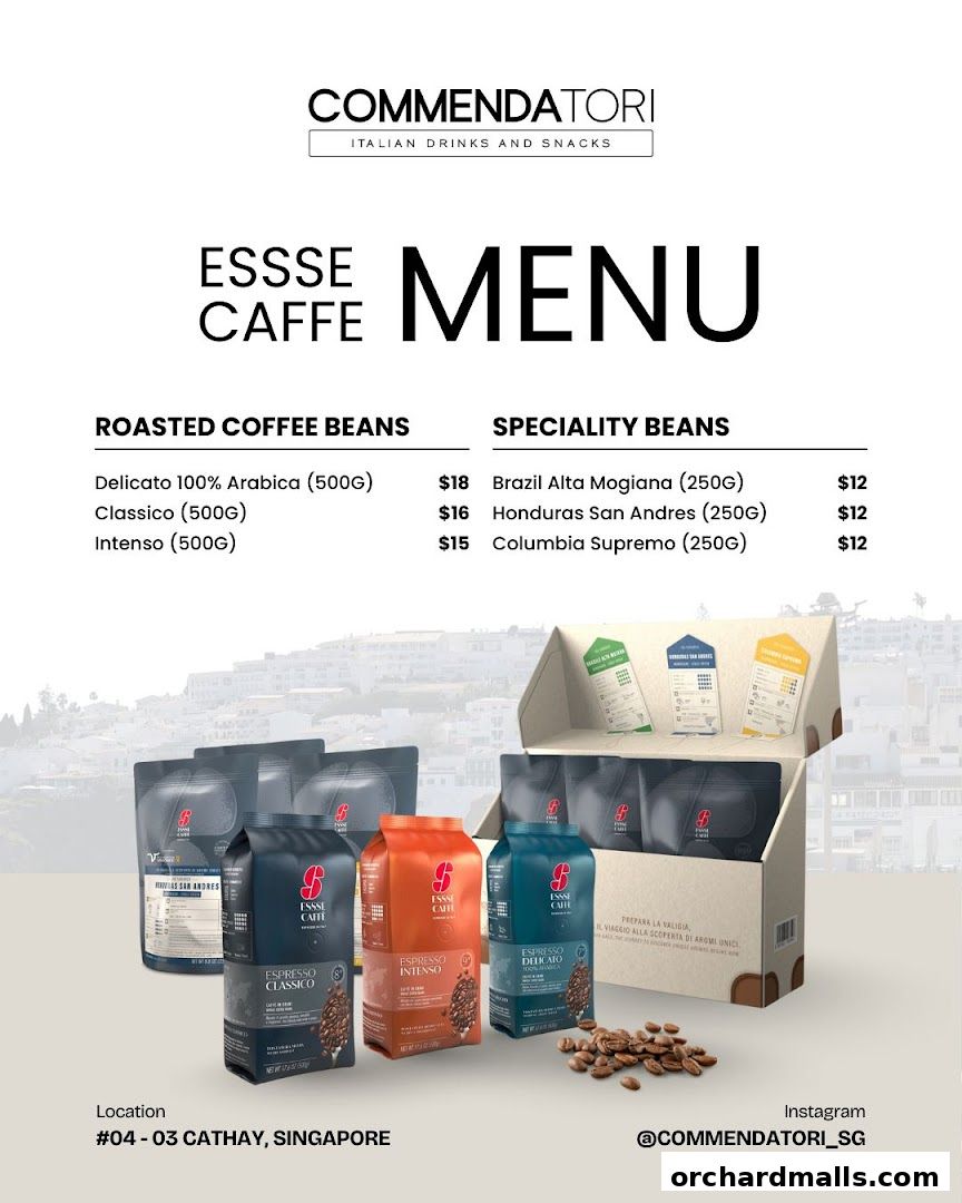 Menu page for Commendatori - Unmanned Italian Cafe
