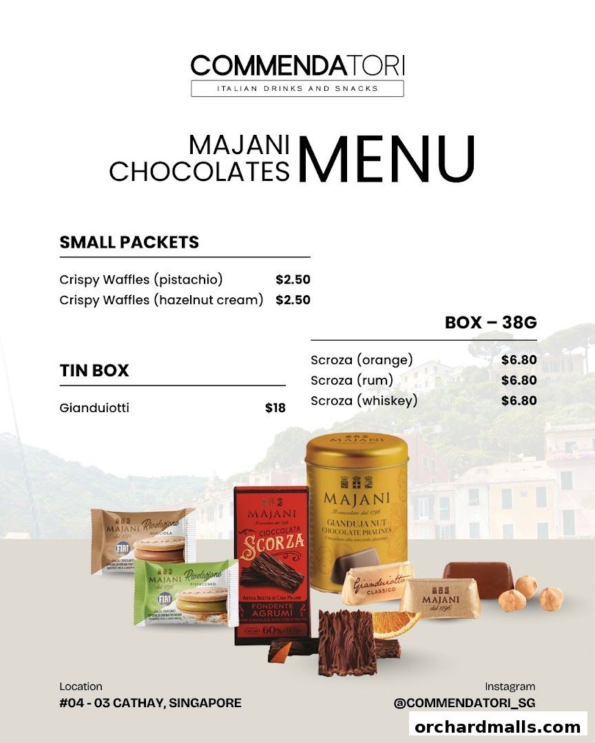 Menu page for Commendatori - Unmanned Italian Cafe