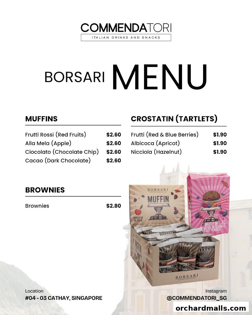 Menu page for Commendatori - Unmanned Italian Cafe