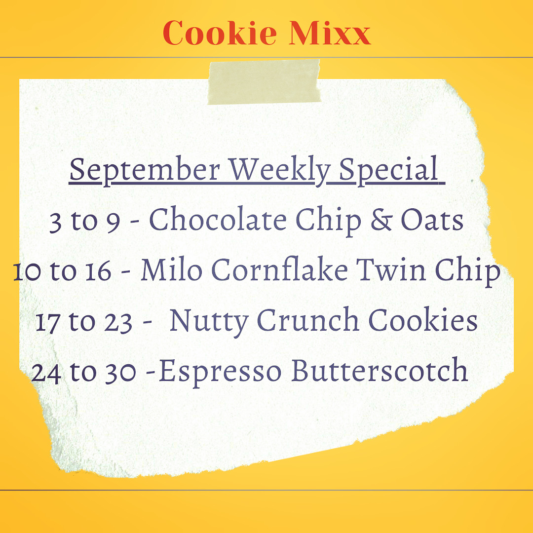 Menu page for Cookie Mixx