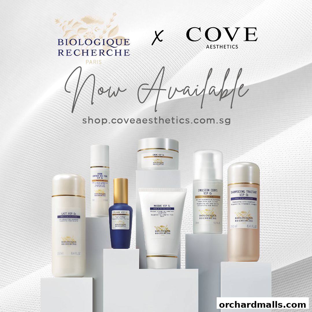 A display of Biologique Recherche skincare products from Cove Aesthetics.