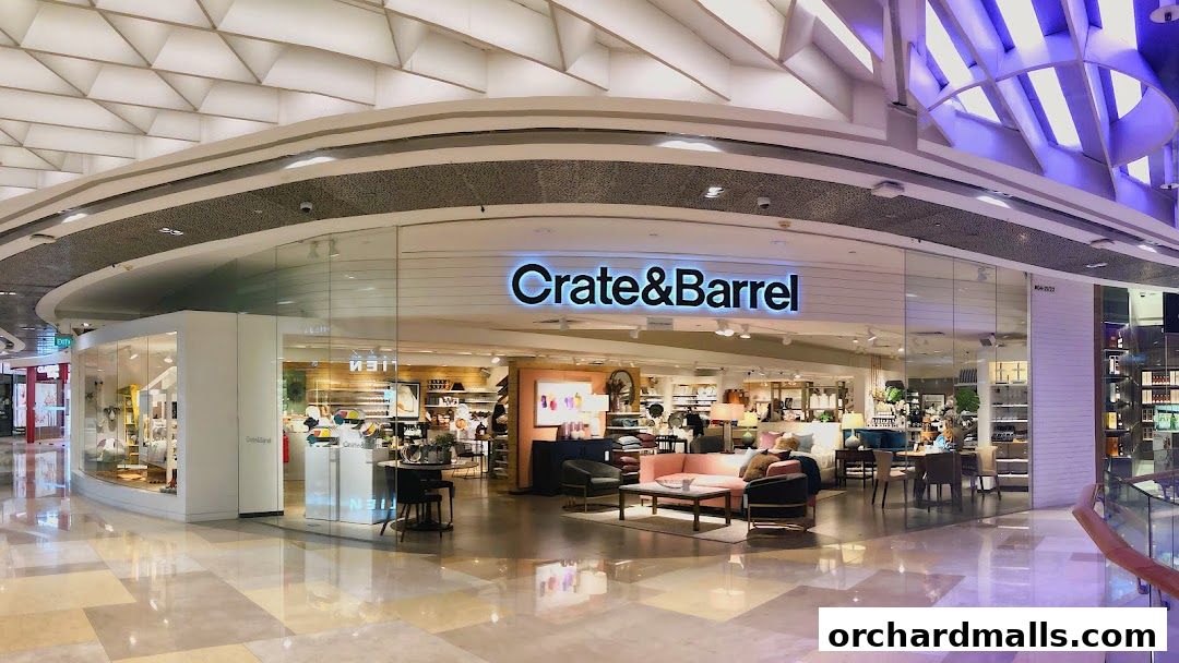 The Crate and Barrel store interior, showcasing furniture and home decor.