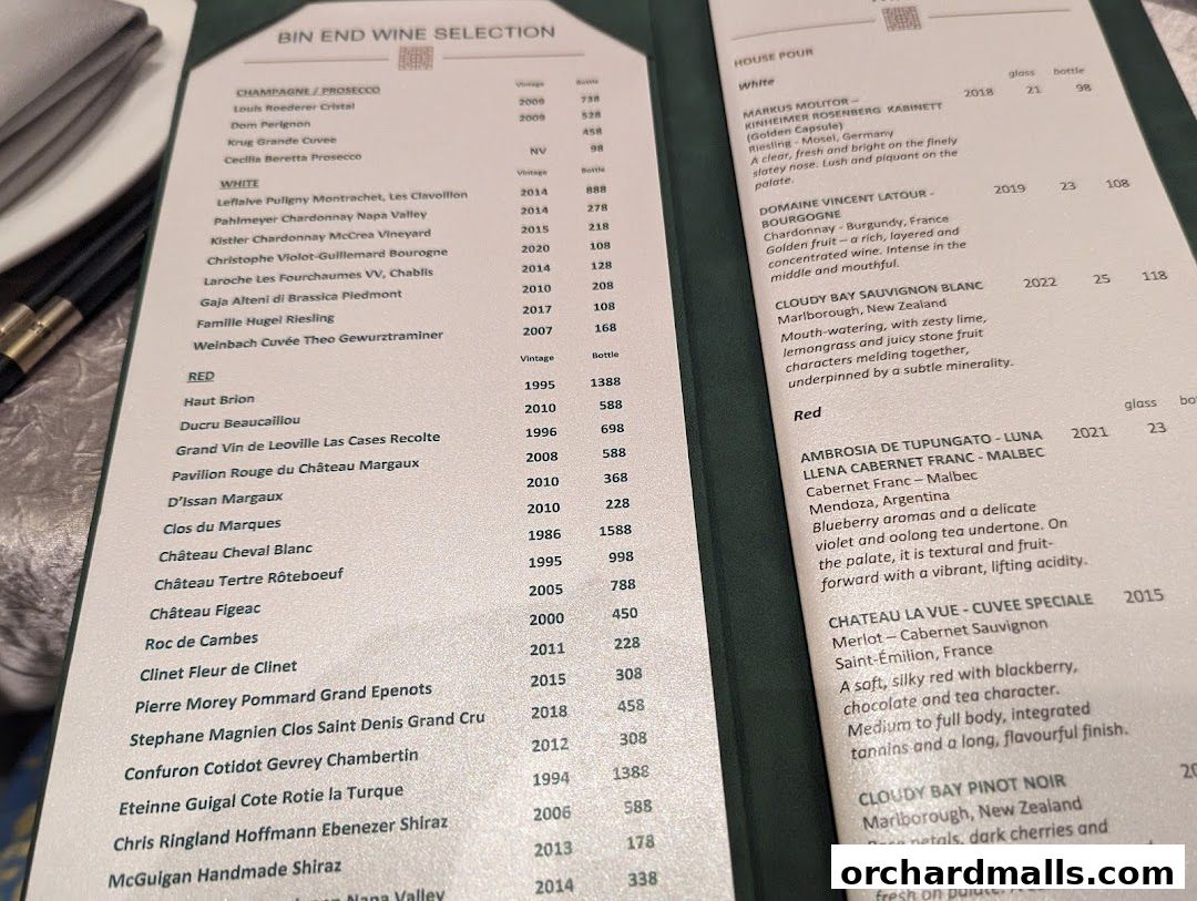 Menu page for Crystal Jade Golden Palace