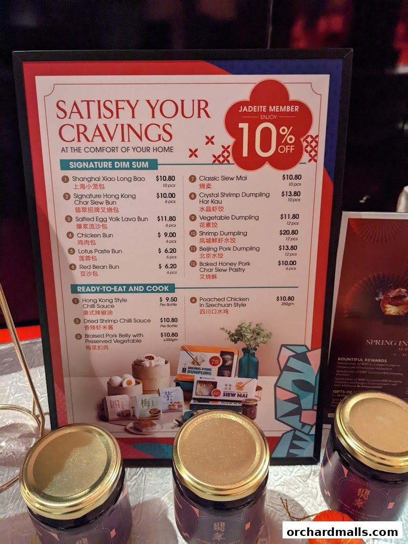 Menu page for Crystal Jade Golden Palace