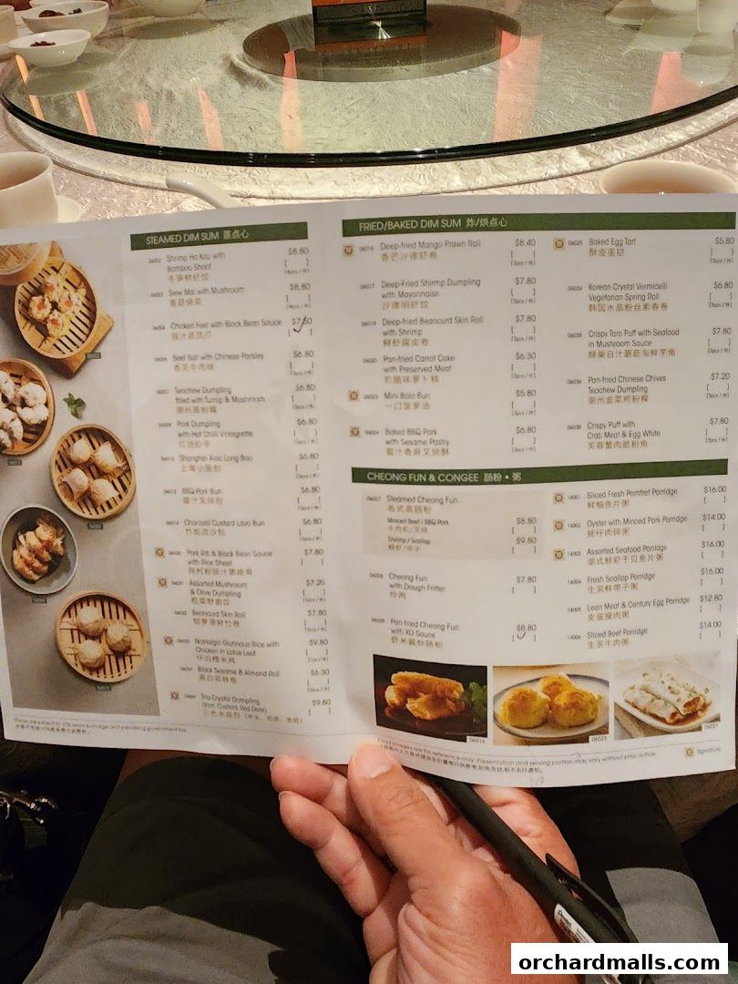 Menu page for Crystal Jade Golden Palace