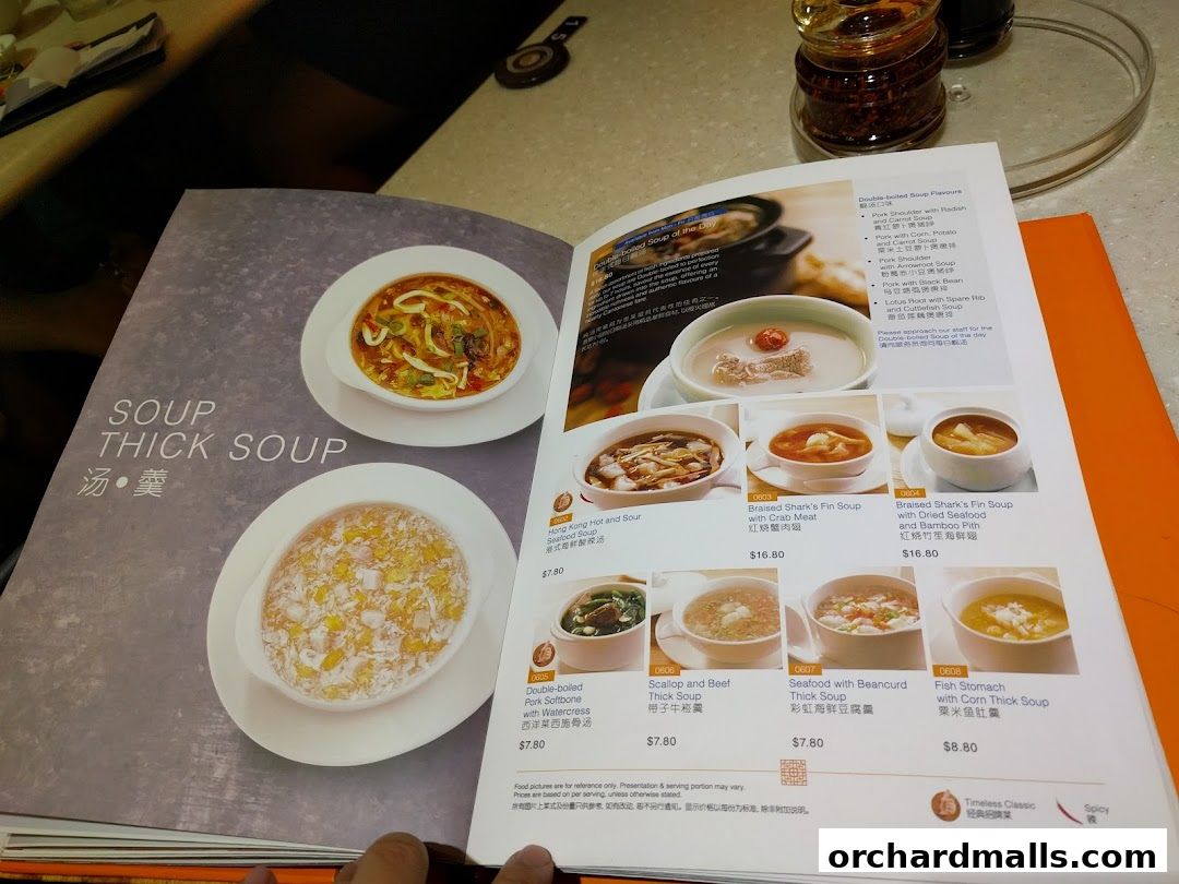 A menu page from Crystal Jade Palace showcasing various soups with images and prices.