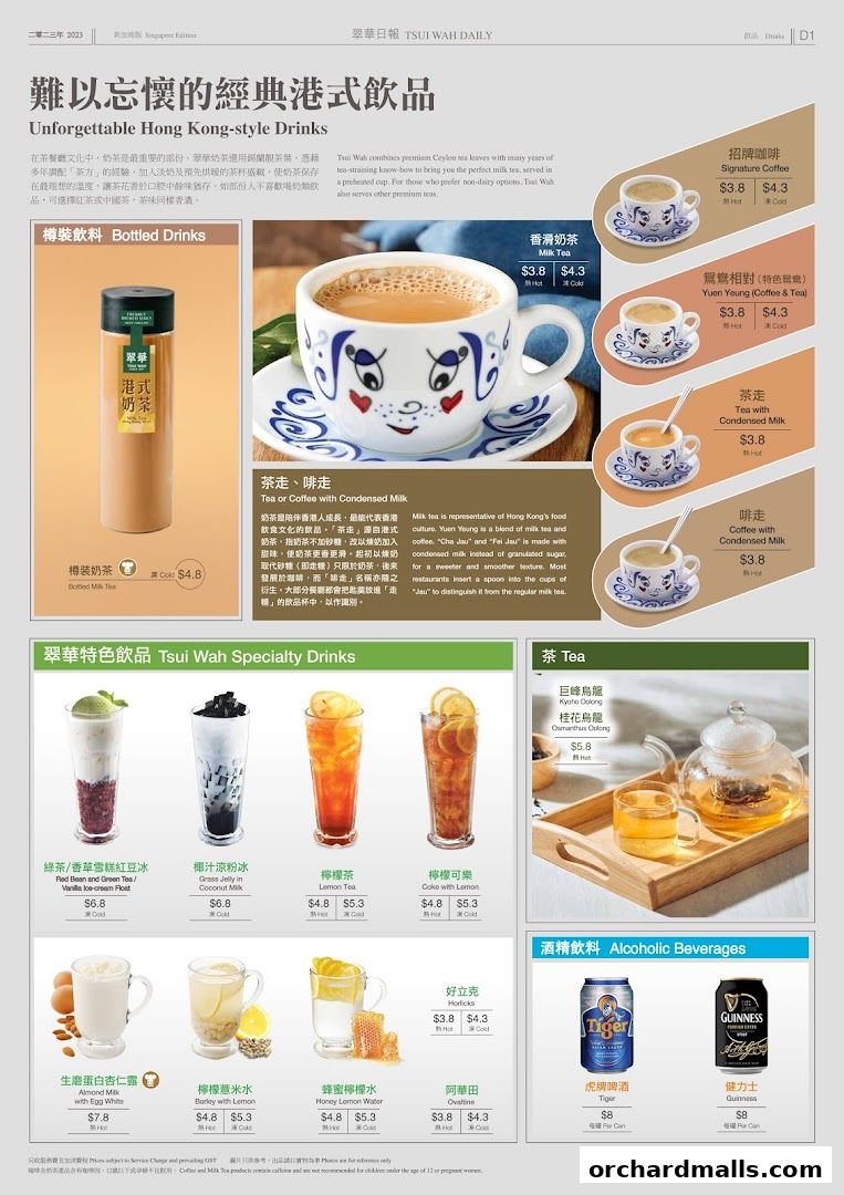 Menu page for 翠華 TSUI WAH - COURTS NOJIMA The Heeren