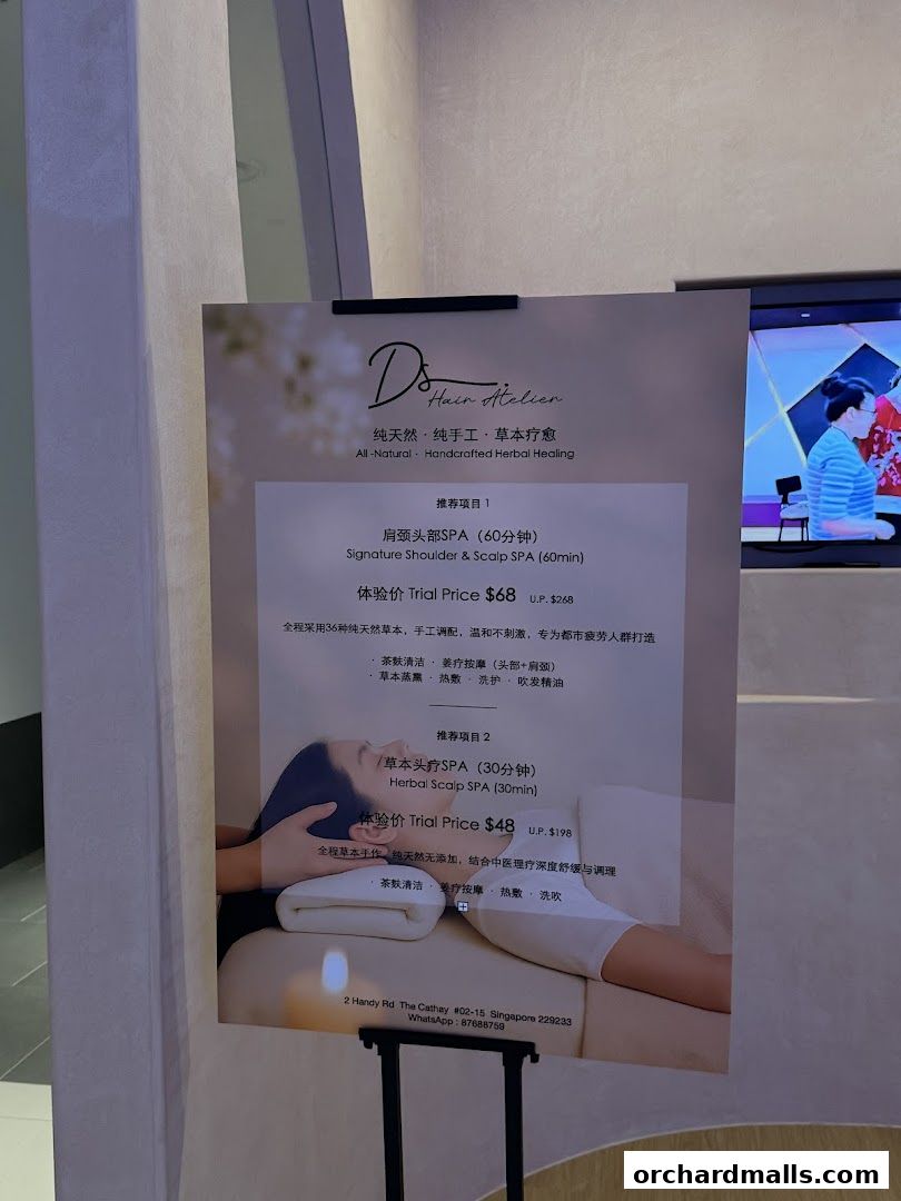 Menu page for DZ Hair Atelier