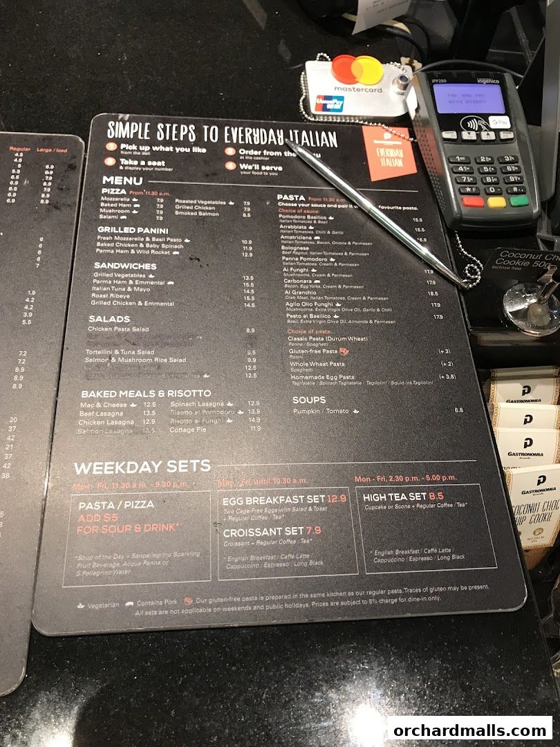 Menu page for Da Paolo Gastronomia - Orchard Paragon