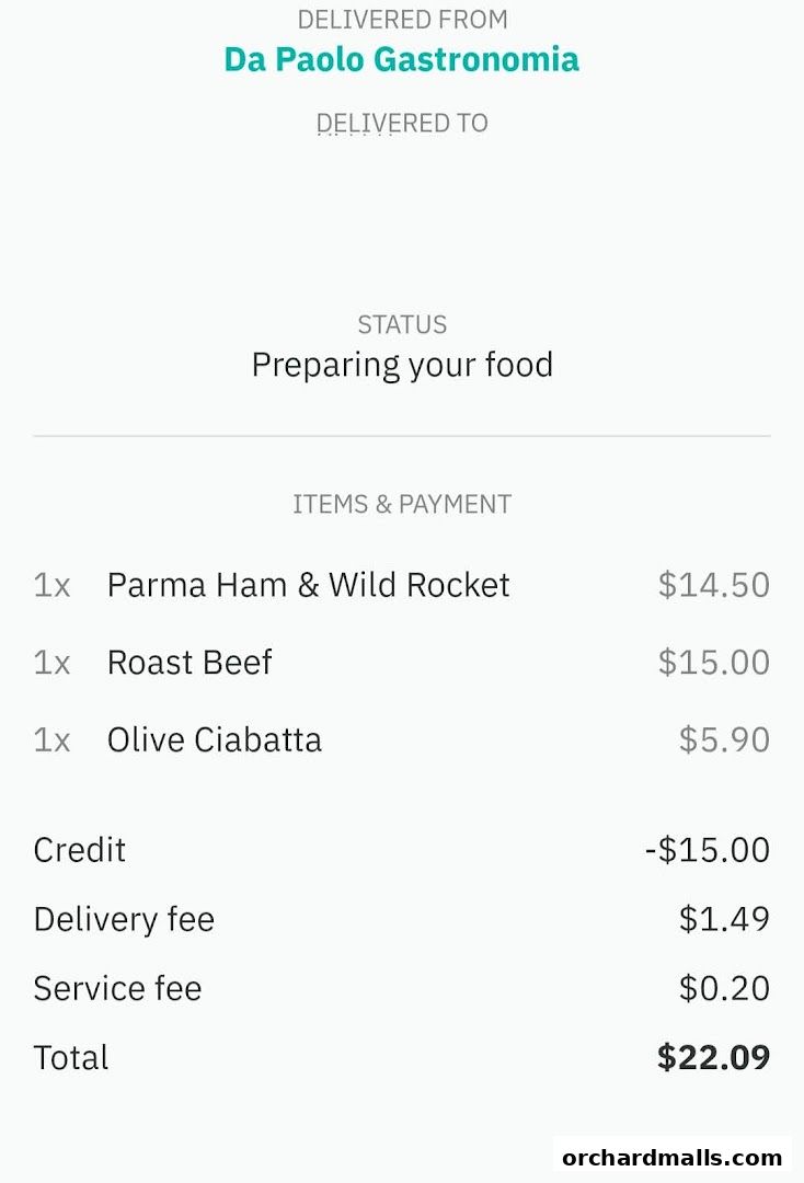 Menu page for Da Paolo Gastronomia - Orchard Paragon