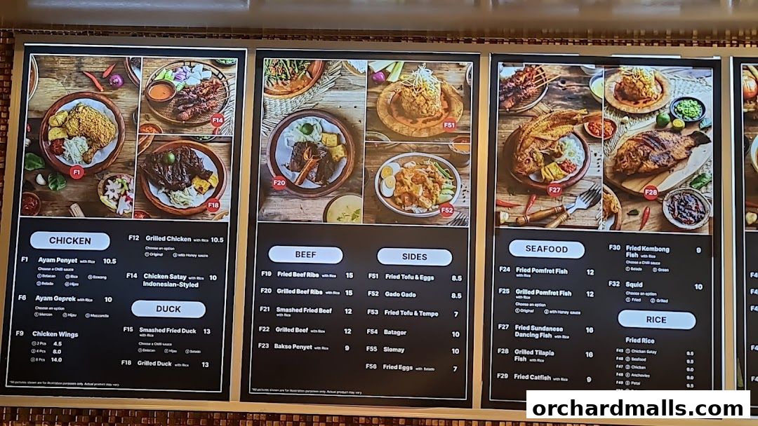 Menu page for Dapur Penyet  Centrepoint