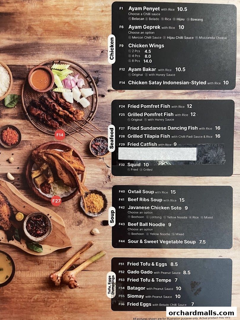 Menu page for Dapur Penyet  Centrepoint