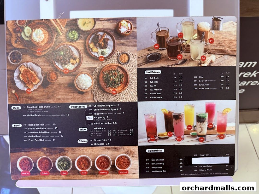 Menu page for Dapur Penyet  Centrepoint
