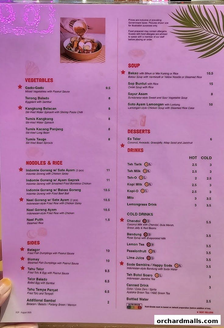 Menu page for Dapur Penyet  Centrepoint