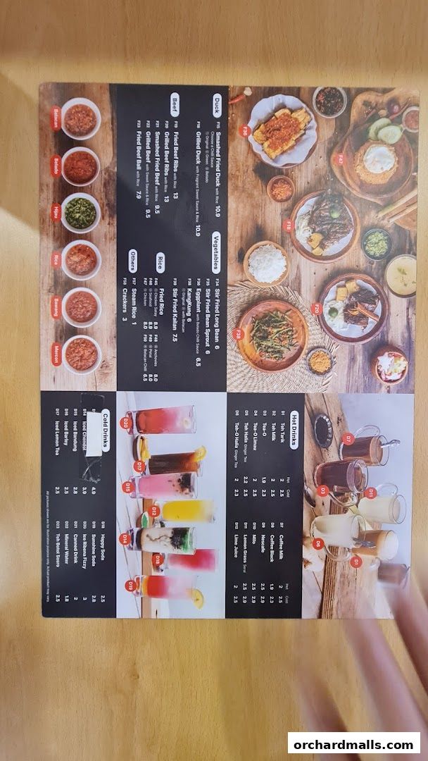 Menu page for Dapur Penyet  Centrepoint
