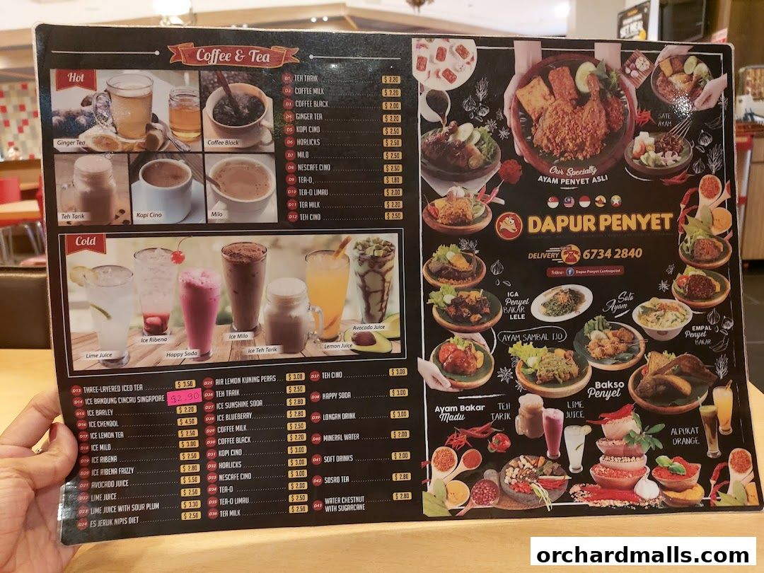 Menu page for Dapur Penyet  Centrepoint