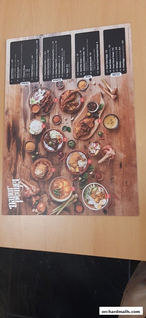 Menu page for Dapur Penyet  Centrepoint