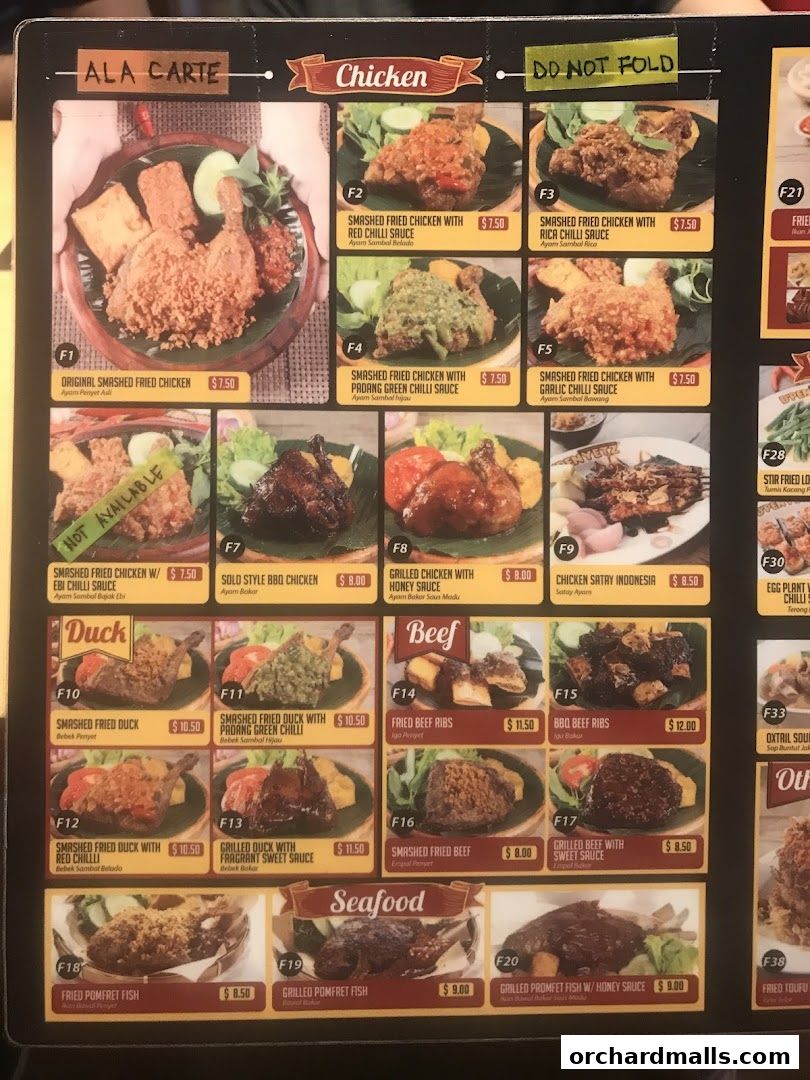 Menu page for Dapur Penyet  Centrepoint
