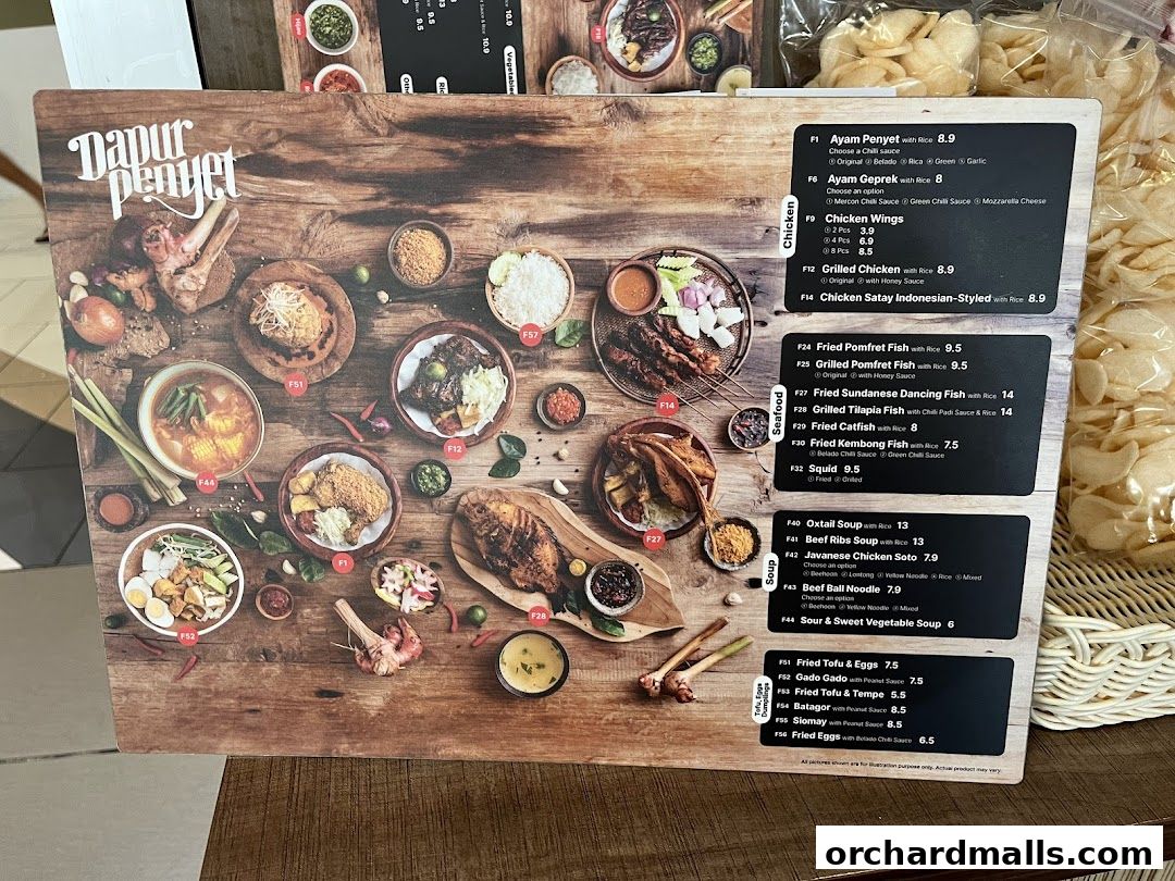 Menu page for Dapur Penyet  Centrepoint