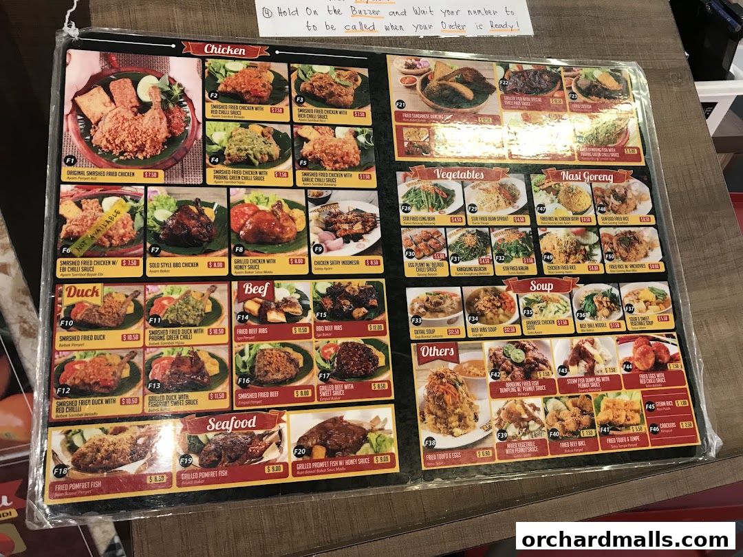 Menu page for Dapur Penyet  Centrepoint