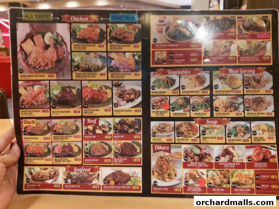 Menu page for Dapur Penyet  Centrepoint