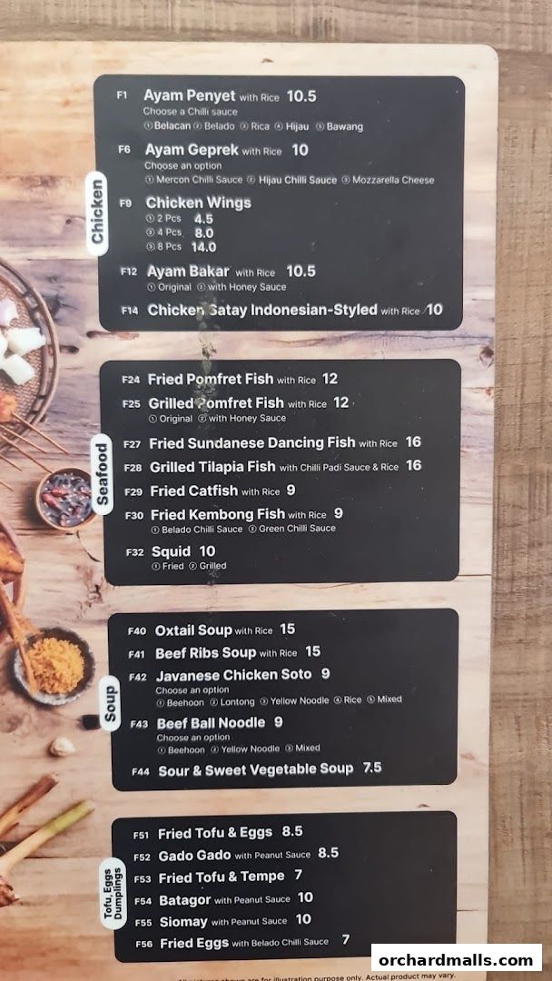 Menu page for Dapur Penyet  Centrepoint