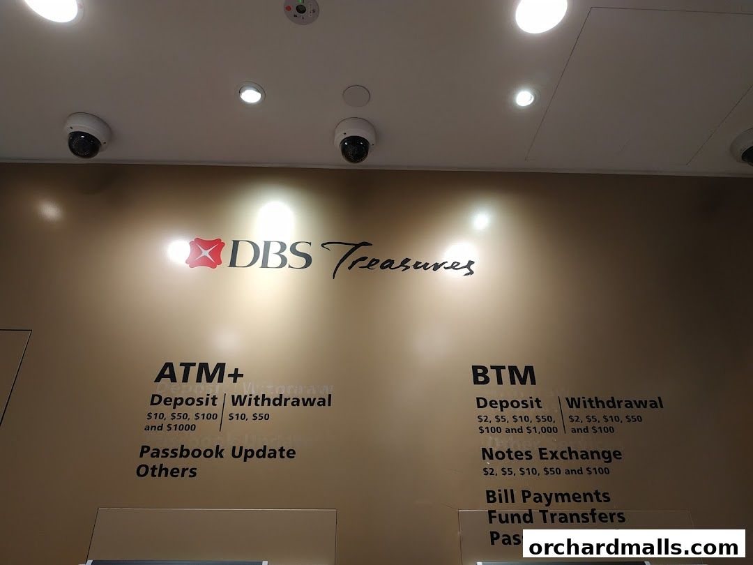 DBS Treasures Ngee Ann City bank services including ATM, BTM, and bill payments.