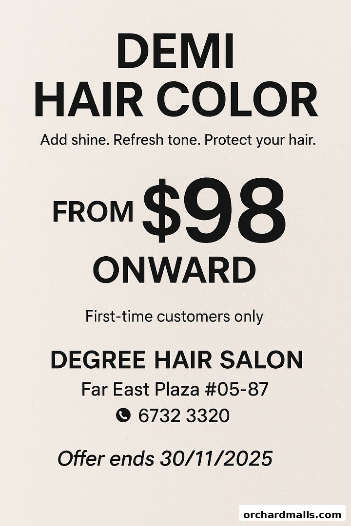 Menu page for Degree Hair Studio