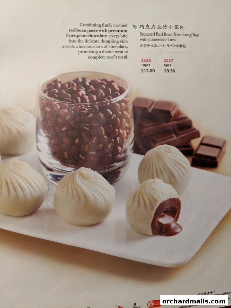 Menu page for Din Tai Fung