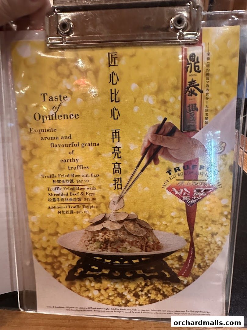 Menu page for Din Tai Fung