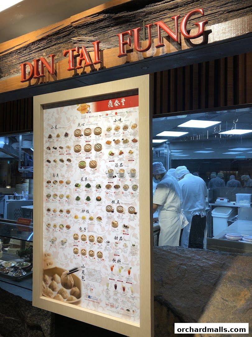 Menu page for Din Tai Fung