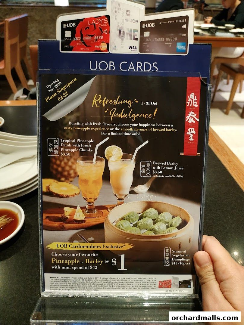 Menu page for Din Tai Fung