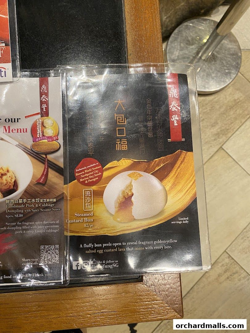 Menu page for Din Tai Fung